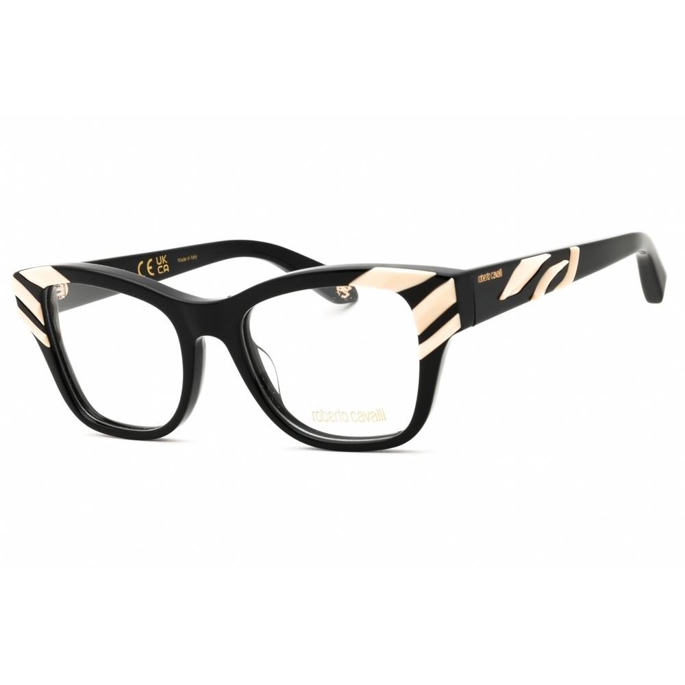 Roberto Cavalli VRC025V Eyeglasses Black Acetate Rectangular